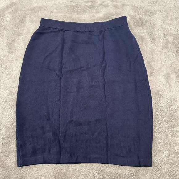 St. John Basics Navy Blue Pull On Skirt Women's size 6 - Picture 1 of 4